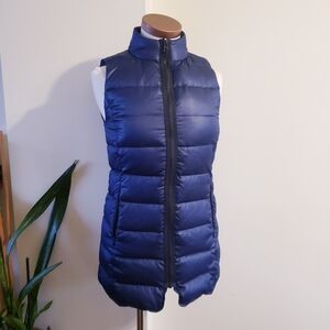ROOTS Quilted Downfilled Puffer Vest - Womens - Navy XS